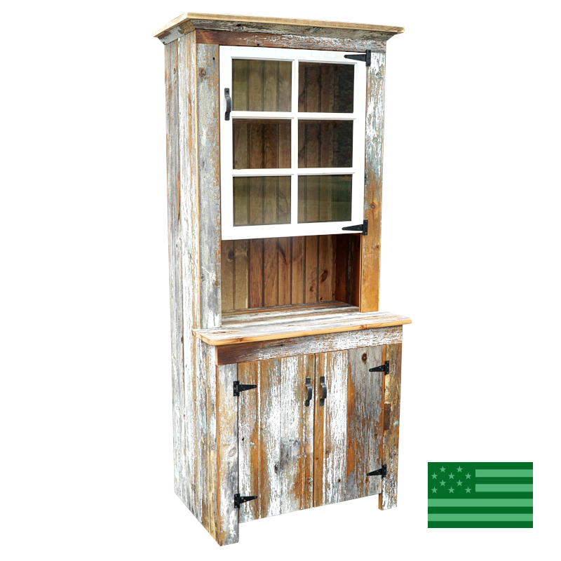 Aura 2 Door Hutch - Reclaimed Barnwood